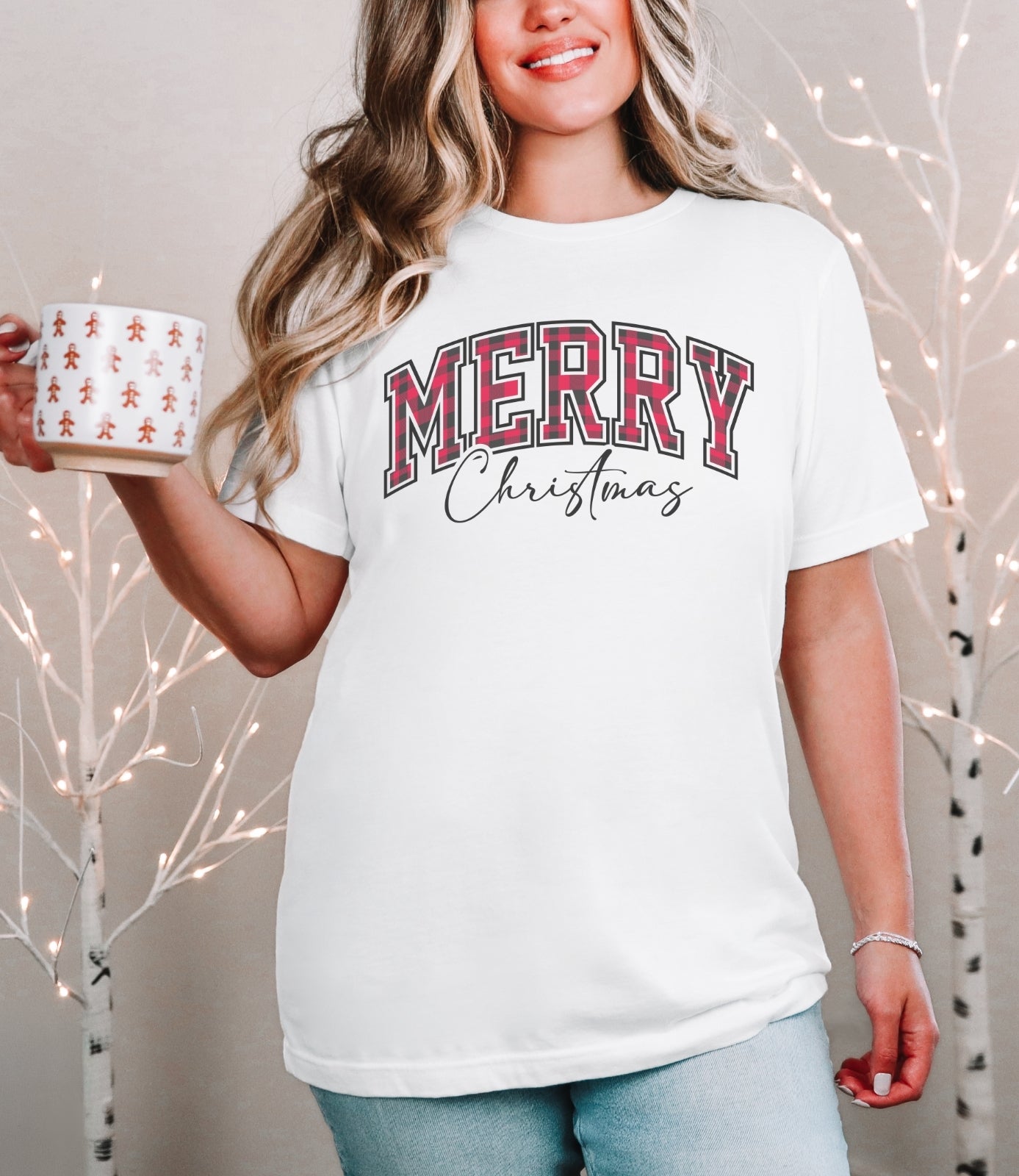 Plaid Merry Christmas Tee
