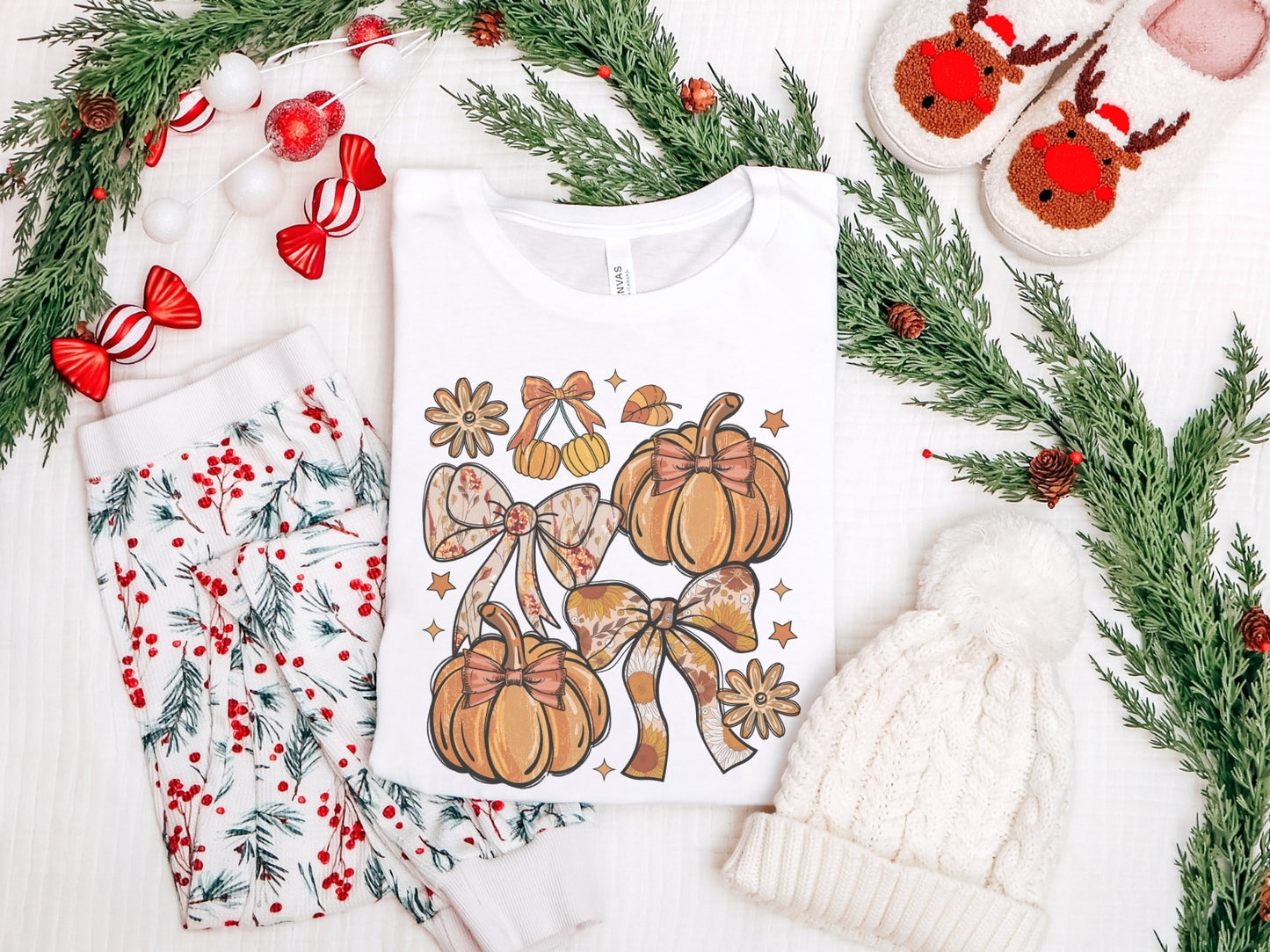 Pumpkins & Bows Fall Tee