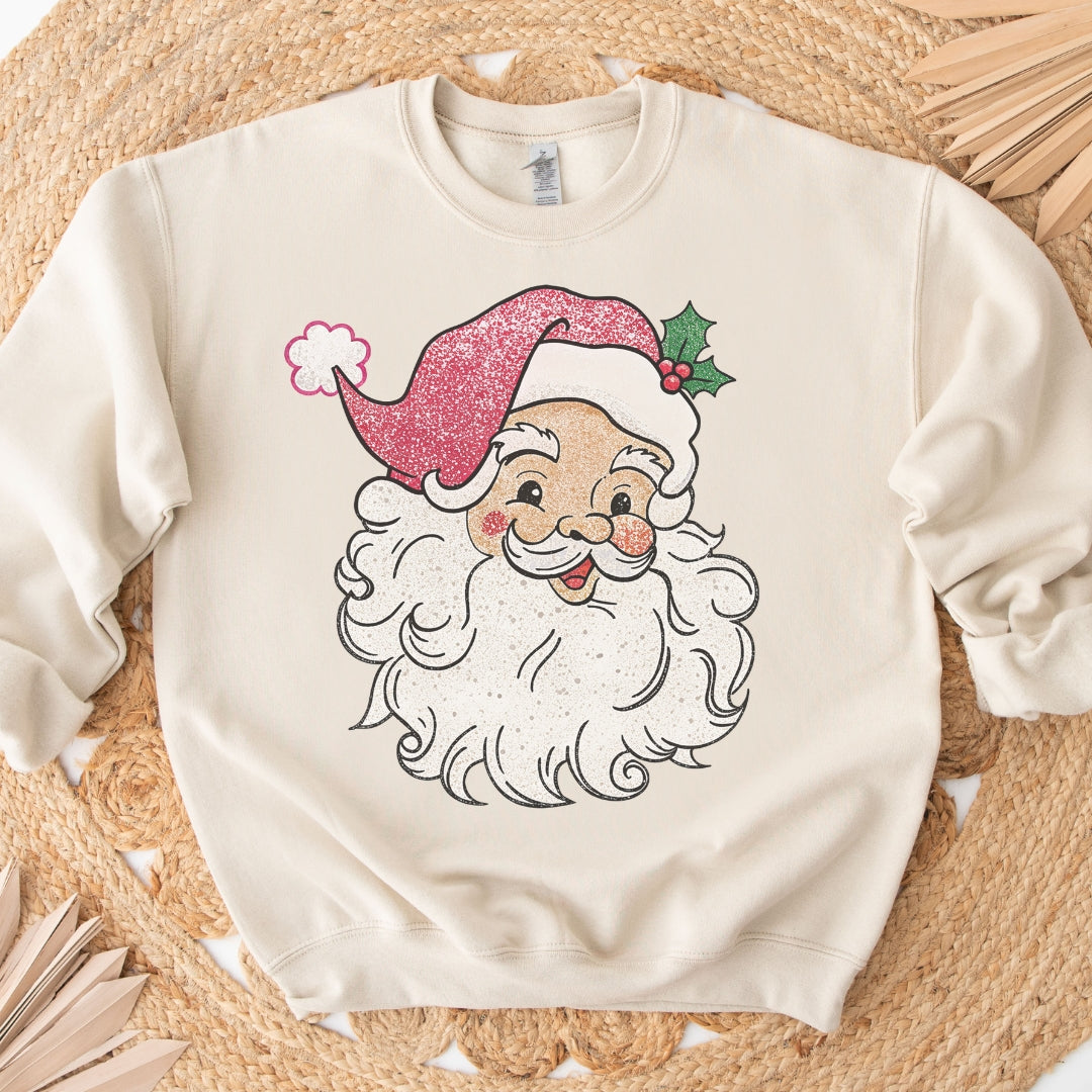 Vintage Glitter Santa Sweatshirt | Cozy Retro Christmas Crewneck(Copy)