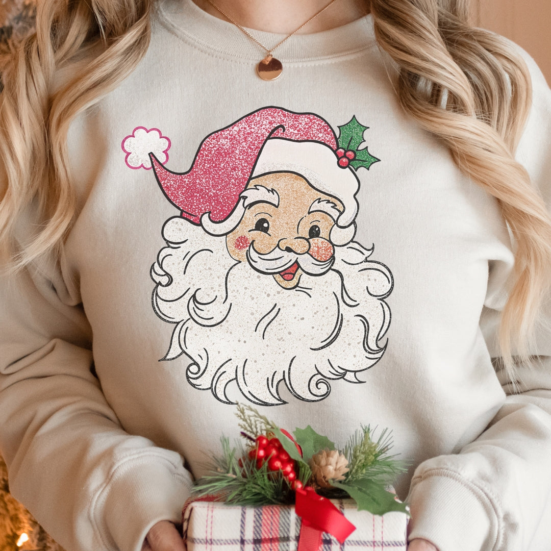 Vintage Glitter Santa Sweatshirt | Cozy Retro Christmas Crewneck(Copy)