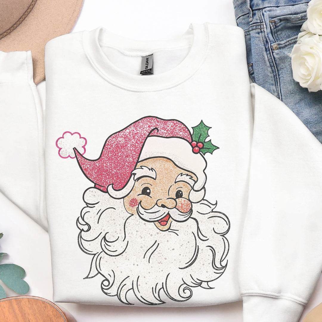 Vintage Glitter Santa Sweatshirt | Cozy Retro Christmas Crewneck(Copy)