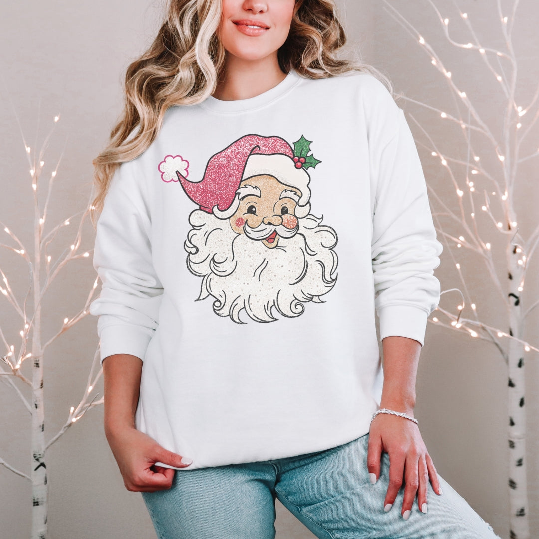 Vintage Glitter Santa Sweatshirt | Cozy Retro Christmas Crewneck(Copy)