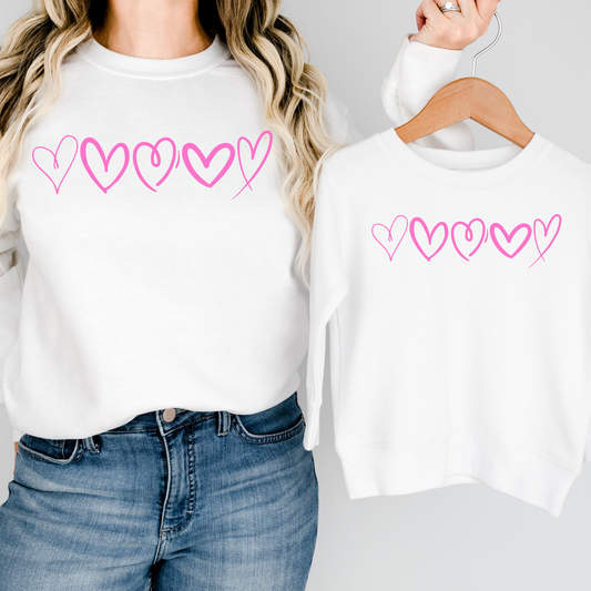 Pink Heart Sweatshirt Size 2x-7