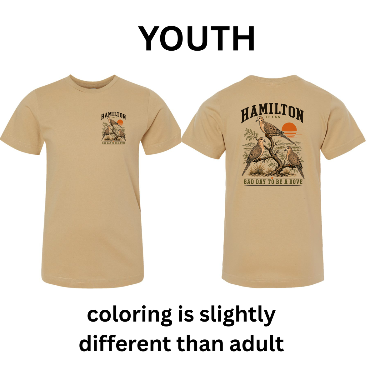 Hamilton Texas Bad Day to Be a Dove Hunting Shirt Youth shirt