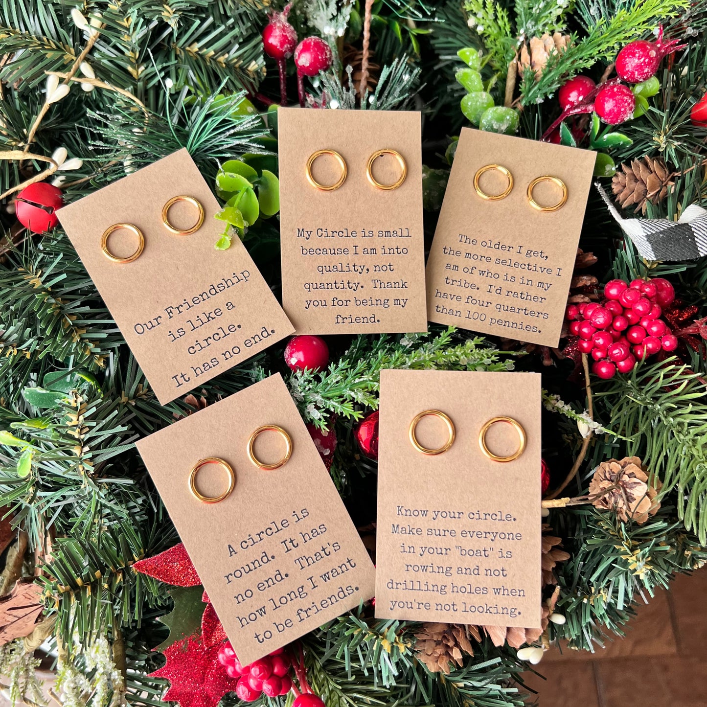 18K GOLD Coated Circle Earrings