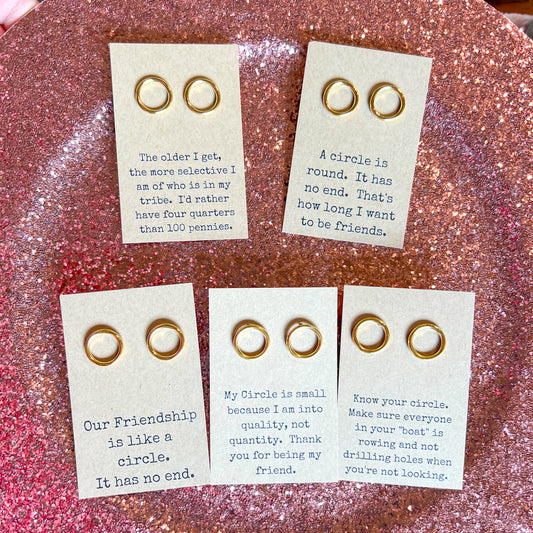 18K GOLD Coated Circle Earrings