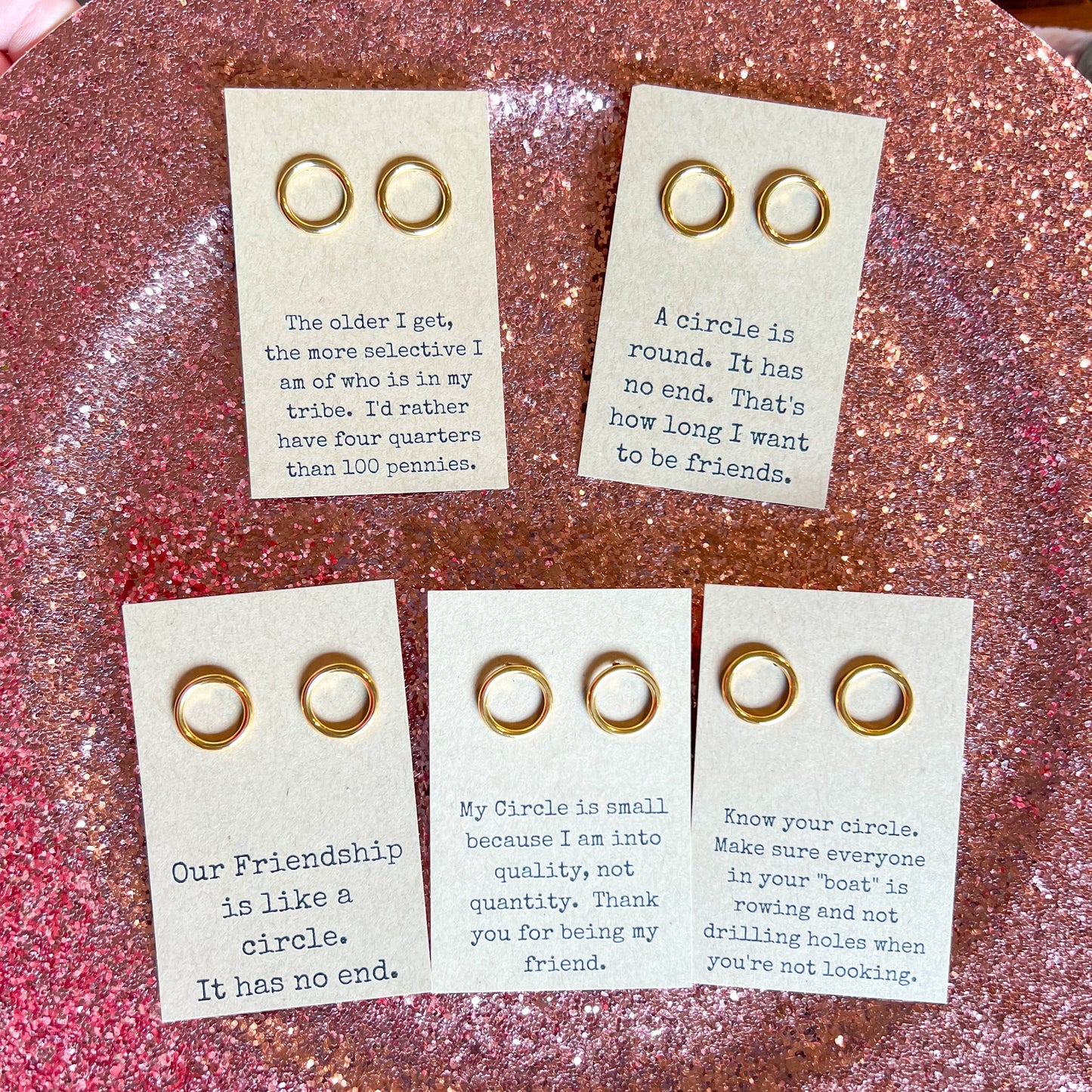 18K GOLD Coated Circle Earrings My Circle is Small