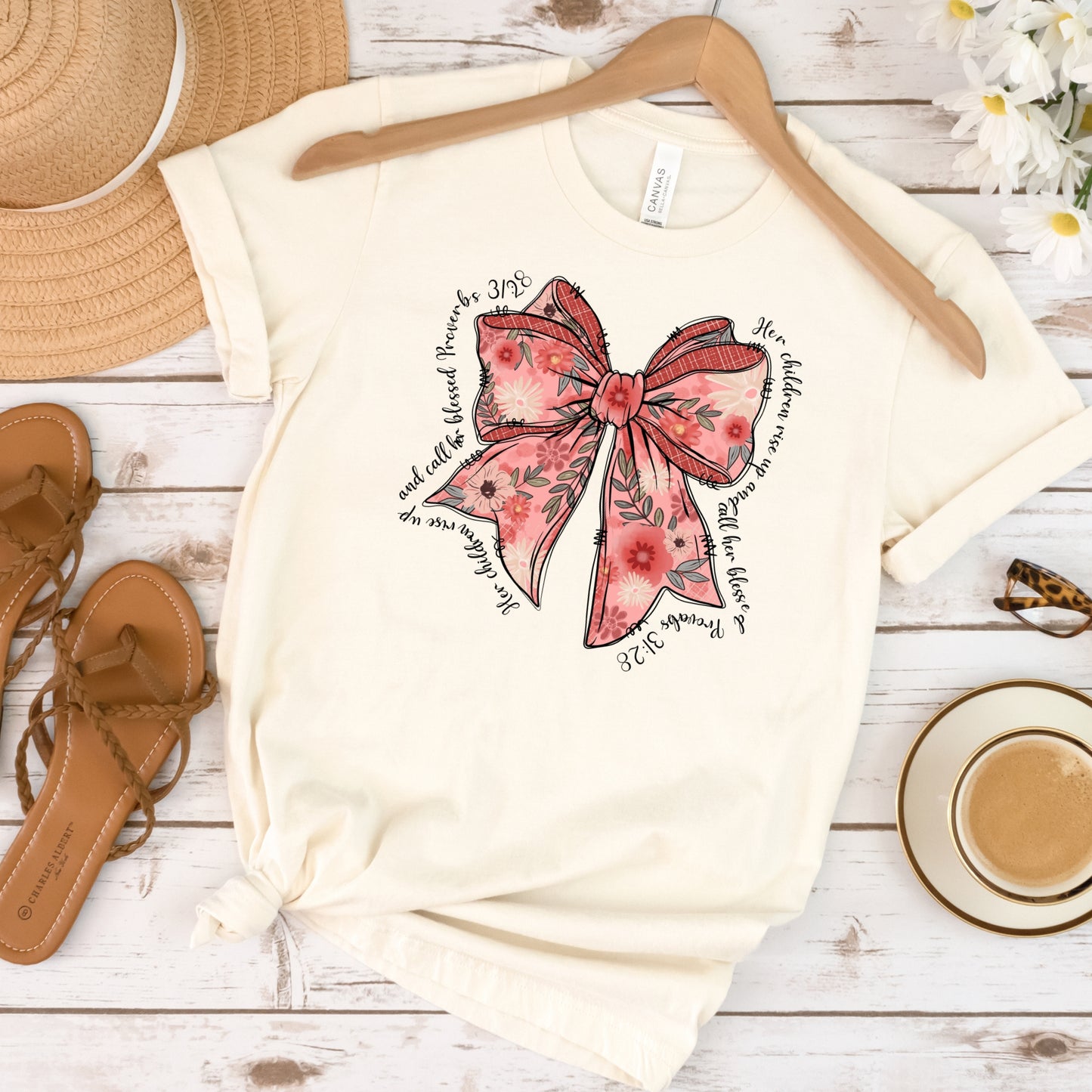Her Children Rise Up and Call Her Blessed Religious Bow Mother Shirt