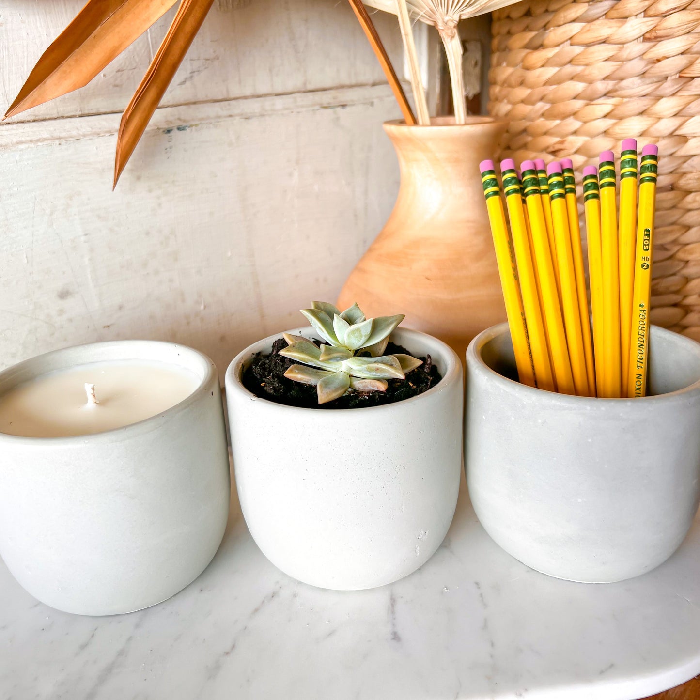 FALL Candles 12 ounce concrete hand-poured soy wax candle
