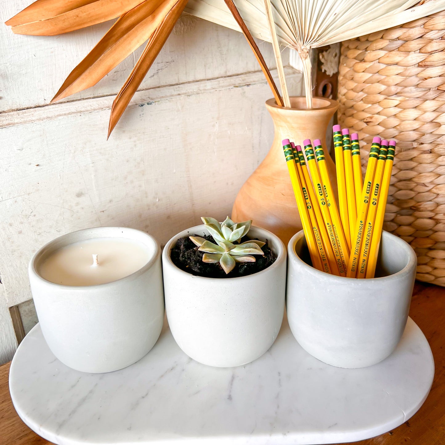 FALL Candles 12 ounce concrete hand-poured soy wax candle