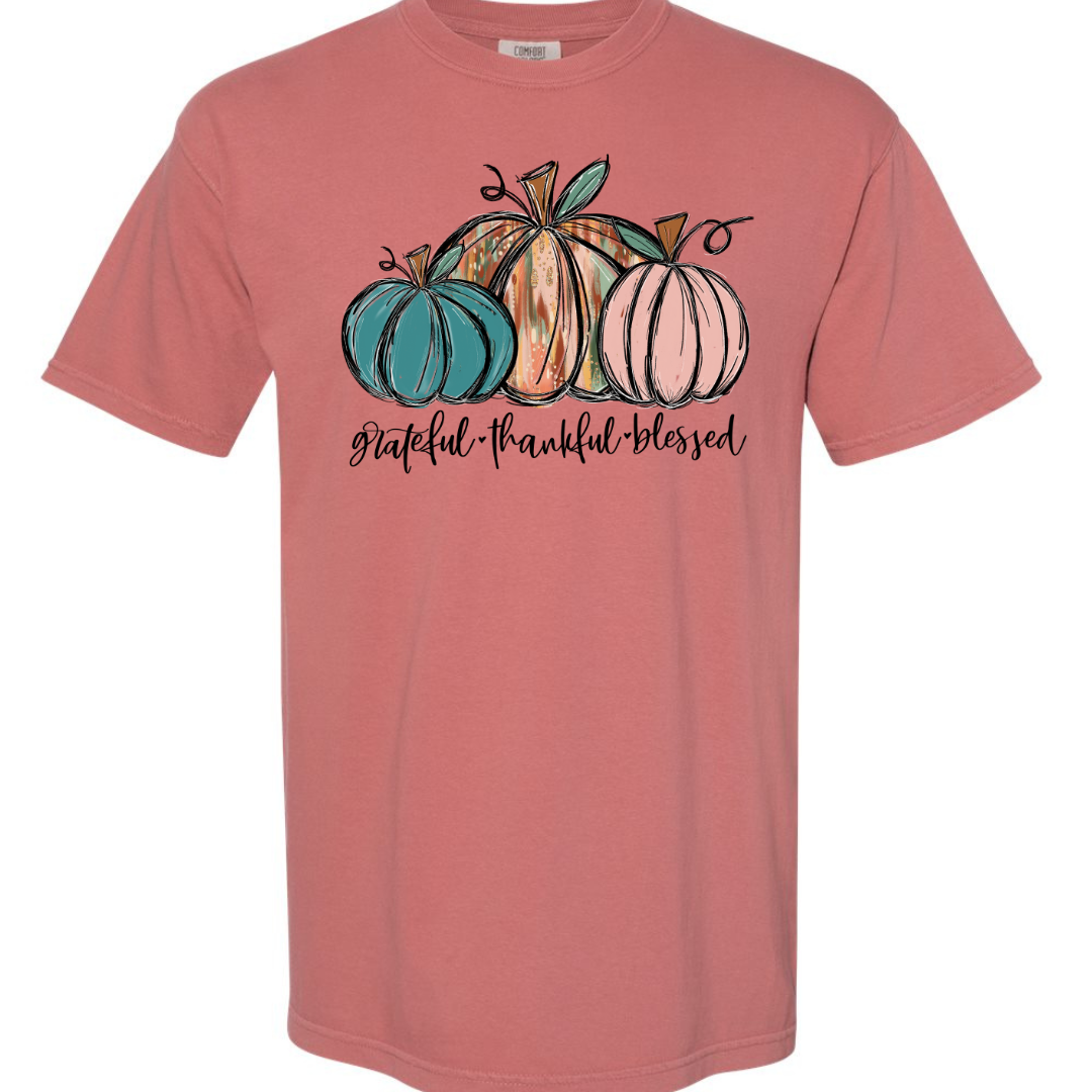 Three Painted Pumpkins Fall Tshirt