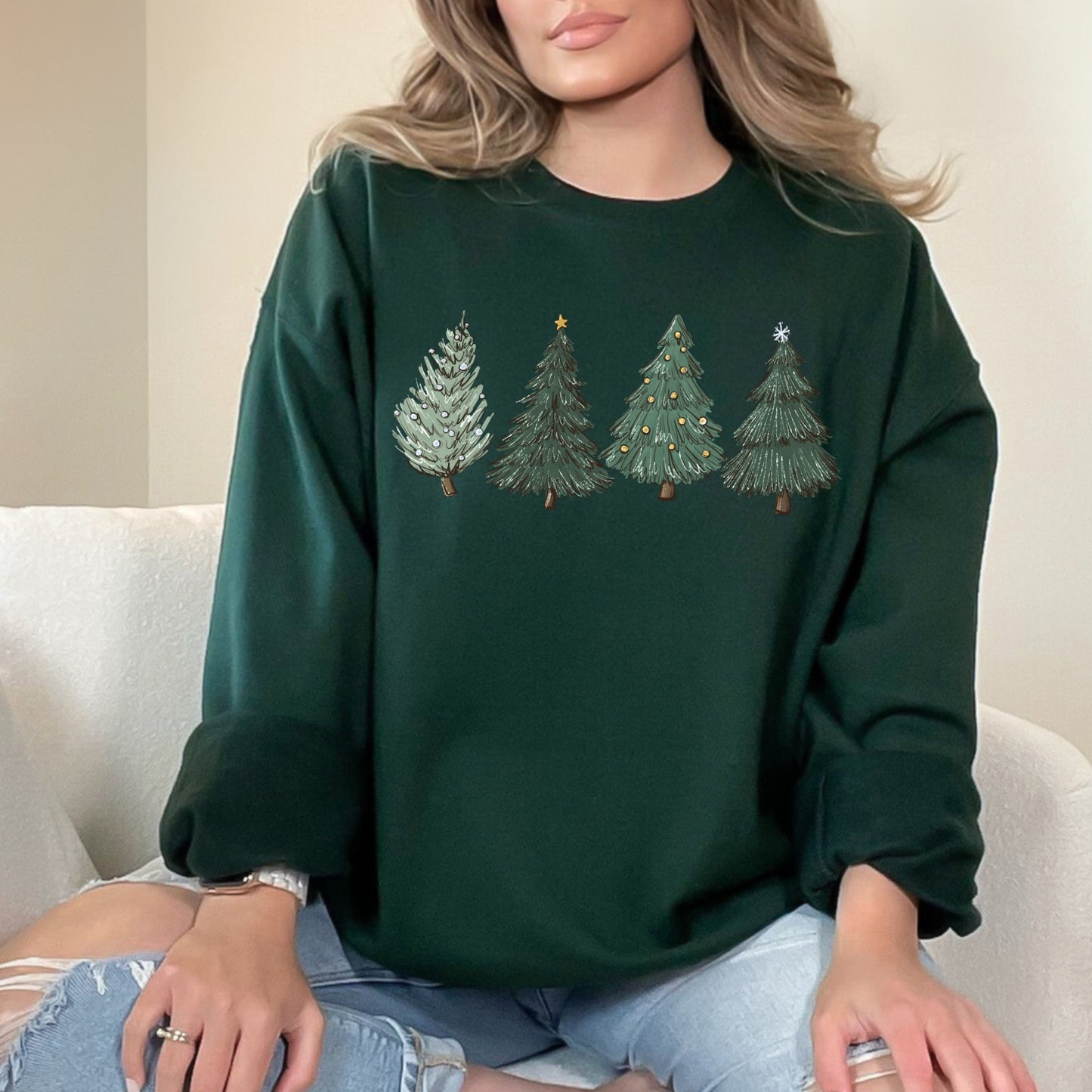 Green Christmas Tree Women's Sweatshirt