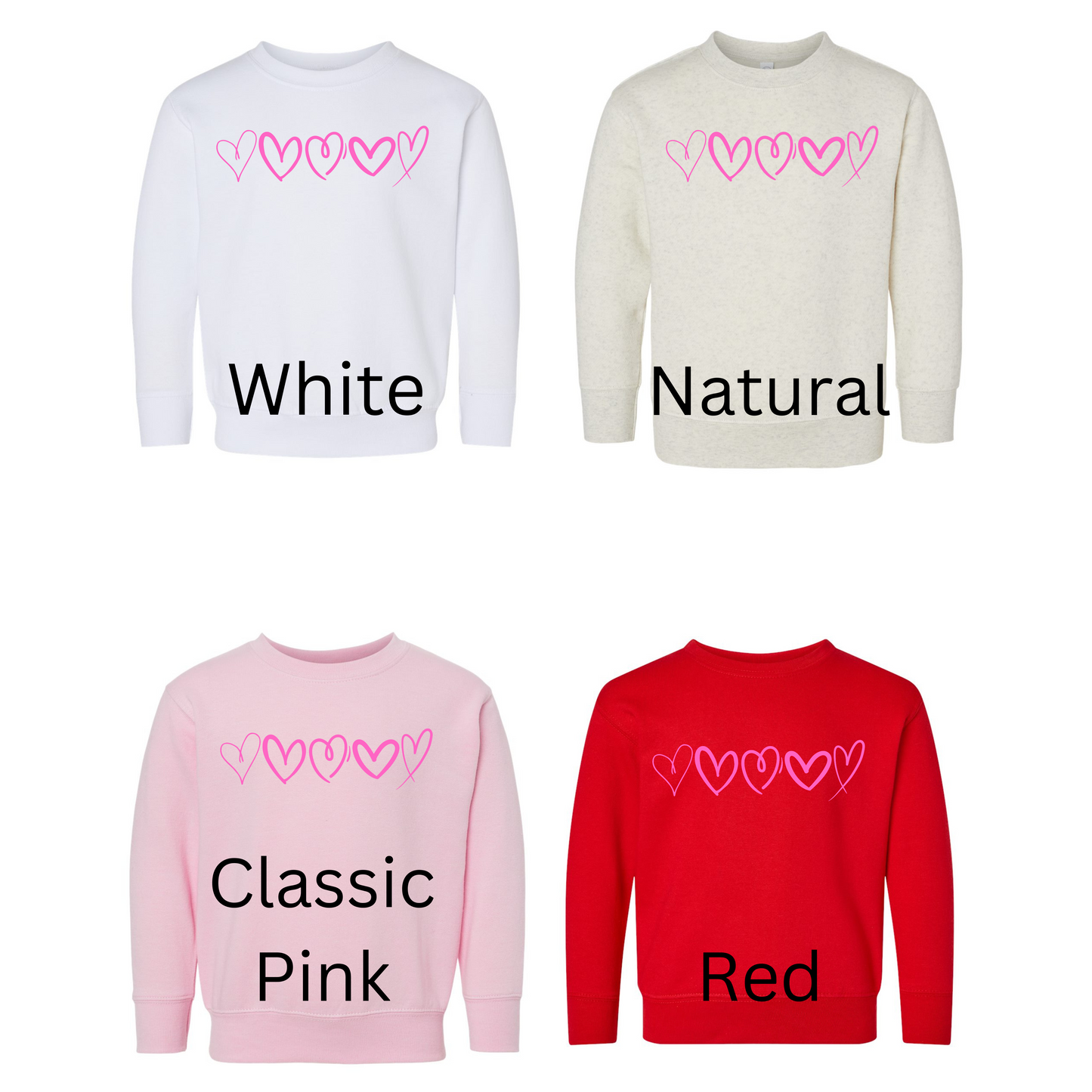 Pink Heart Sweatshirt Size 2x-7