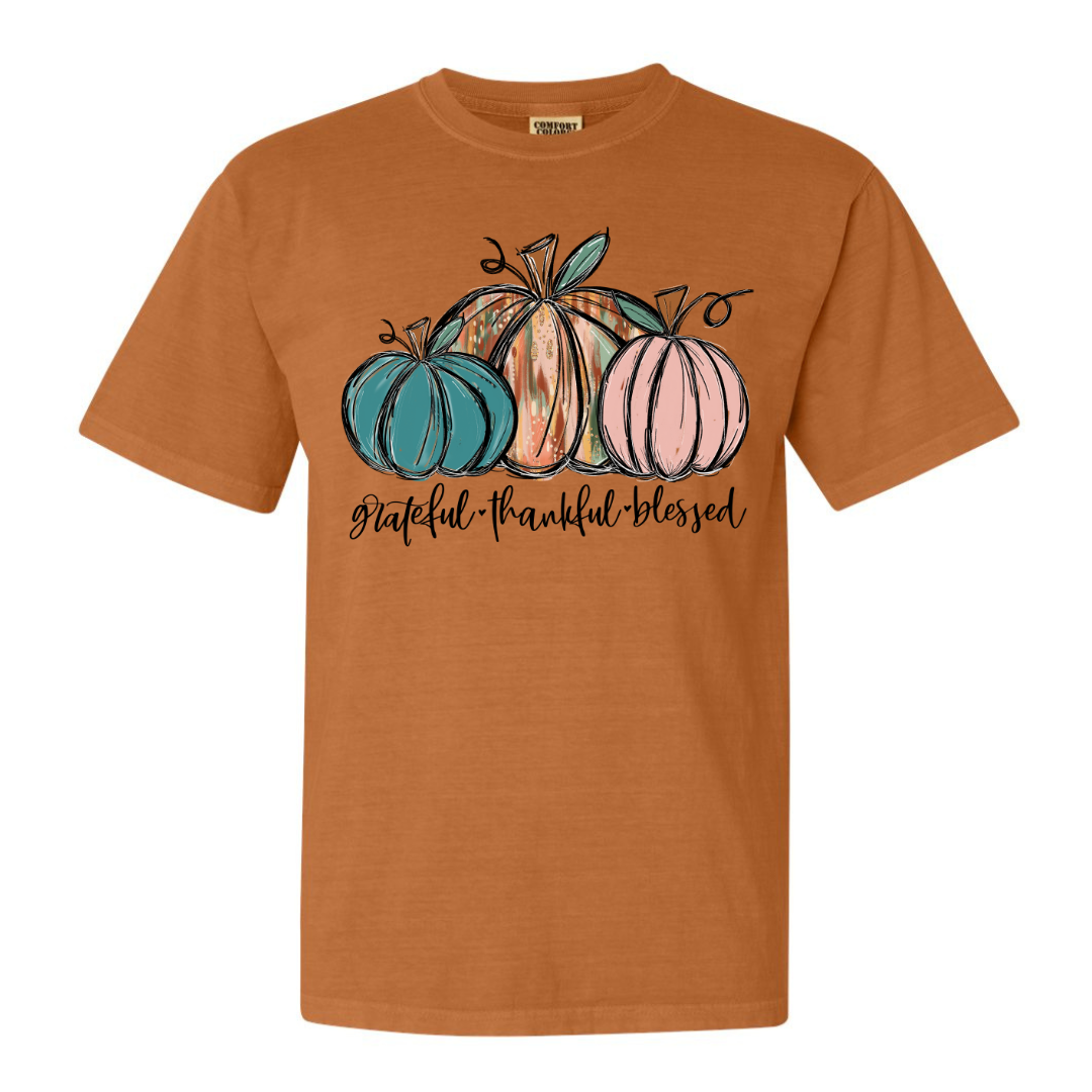 Three Painted Pumpkins Fall Tshirt