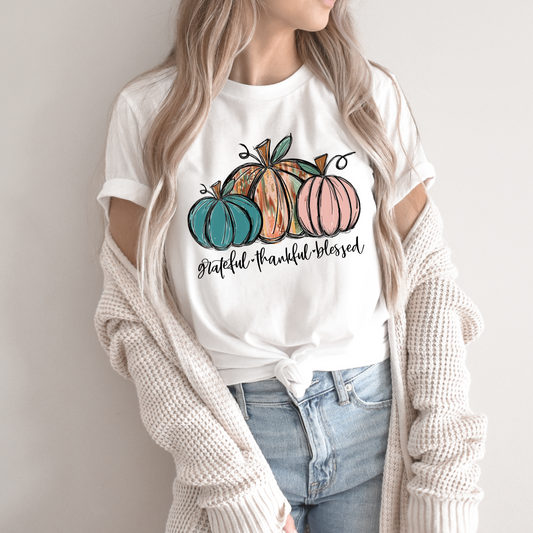 Grateful Thankful Blessed Fall Tshirt