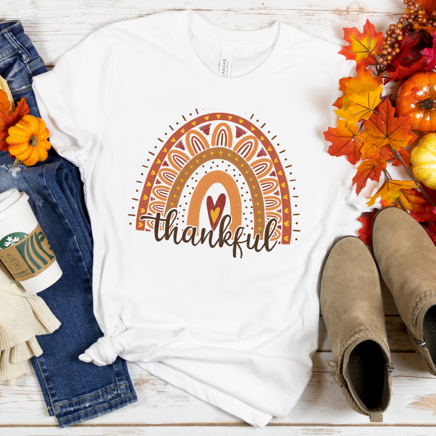 Thankful Rainbow Fall Tshirt