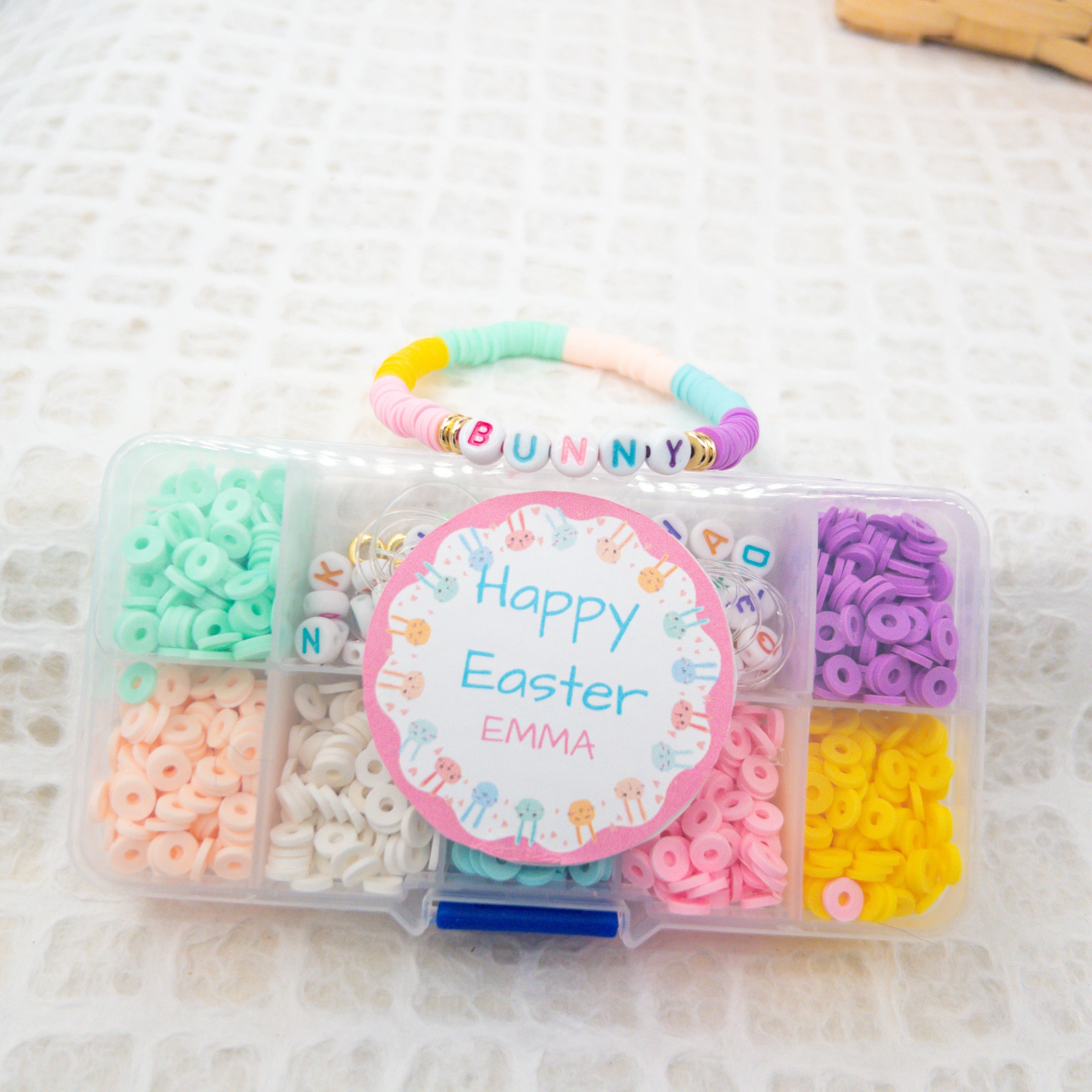 Easter Name Bracelet, DIY, Easter Bead Kit, Easter Bracelet Kit, Bunny  Bracelet, Gift for Kid, Easter Basket Stuffer, Easter Party Favors 