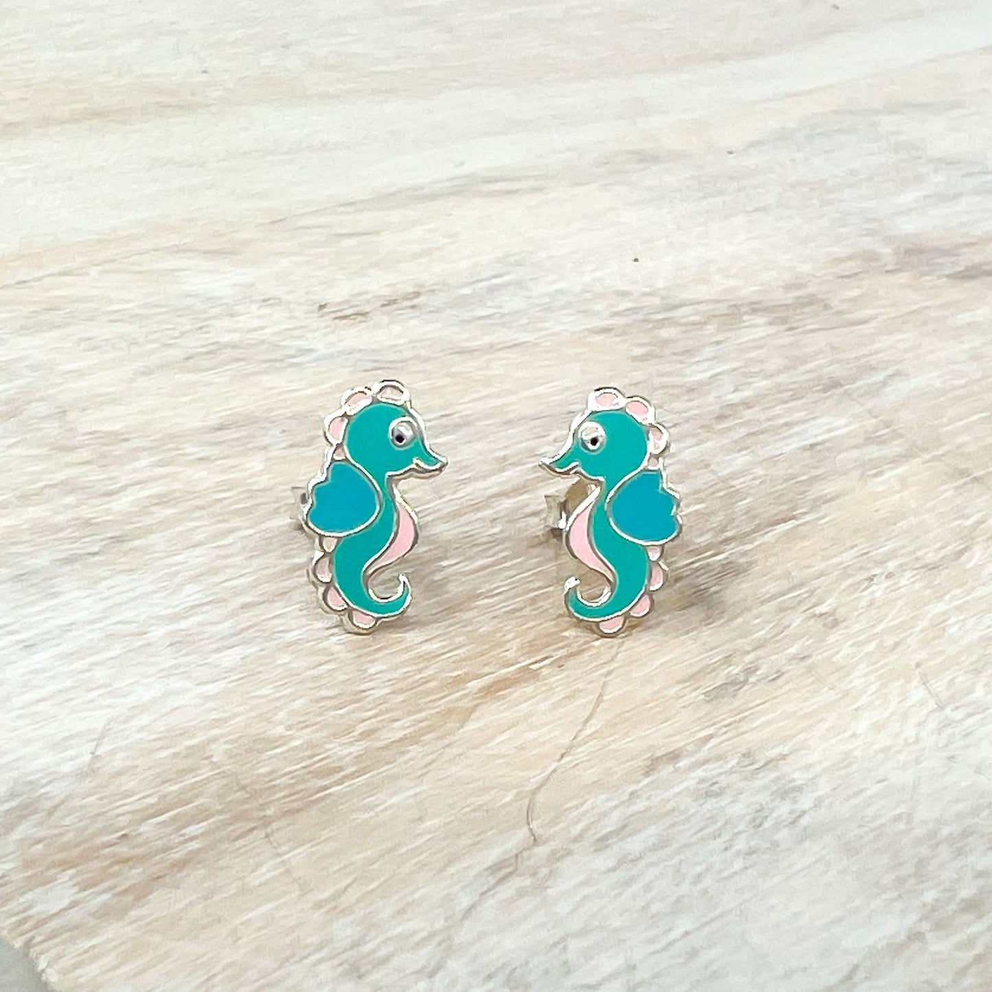 seahorse sterling silver earrings