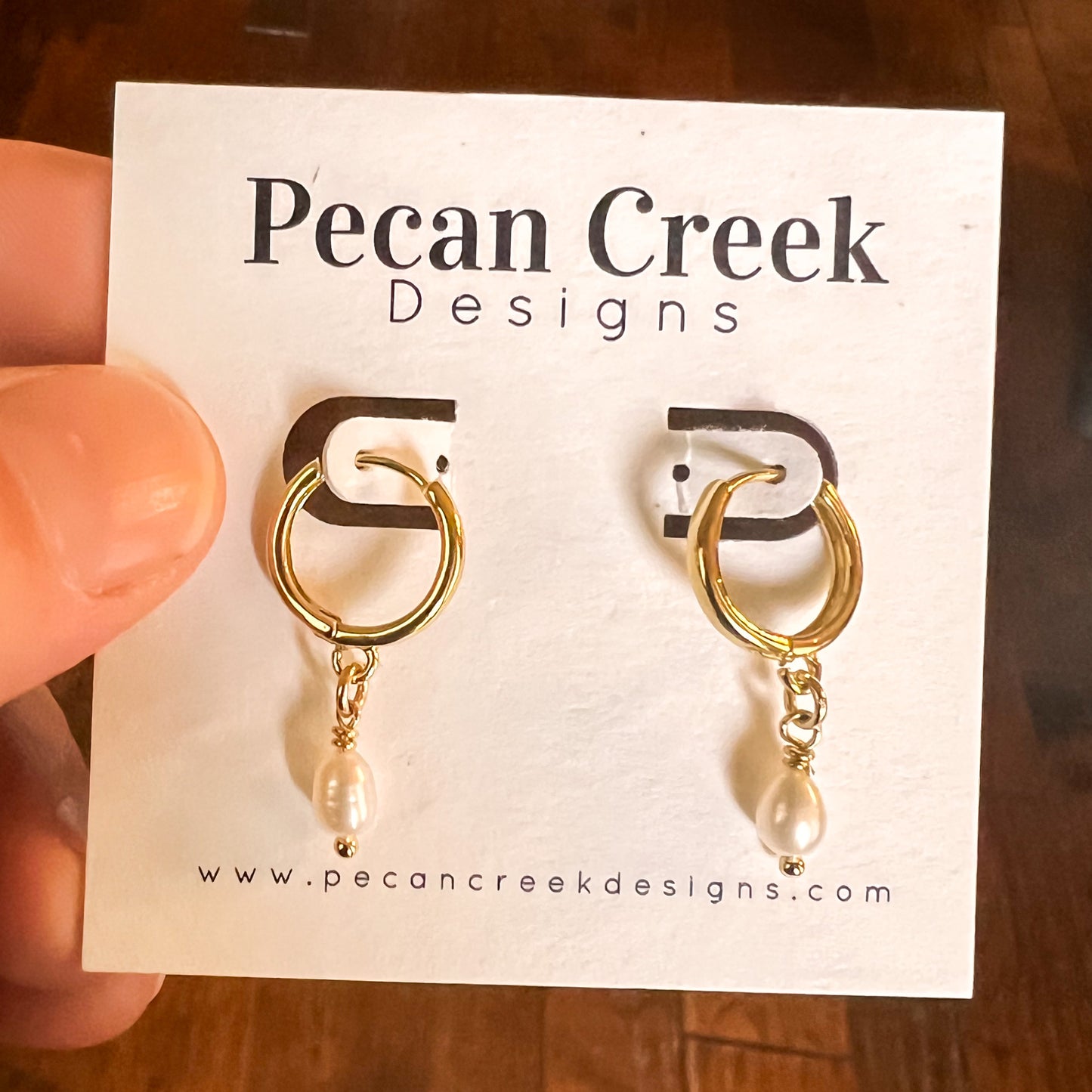 Gold Filled Single Drop Pearl Earrings