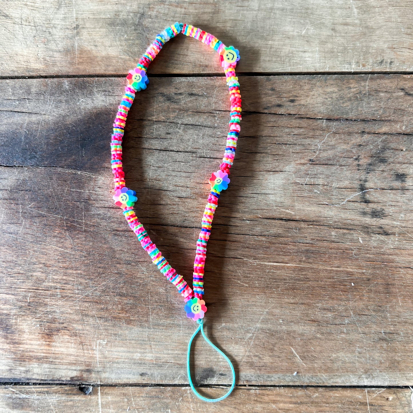 Multicolored smiley face flower Phonecase Lanyard