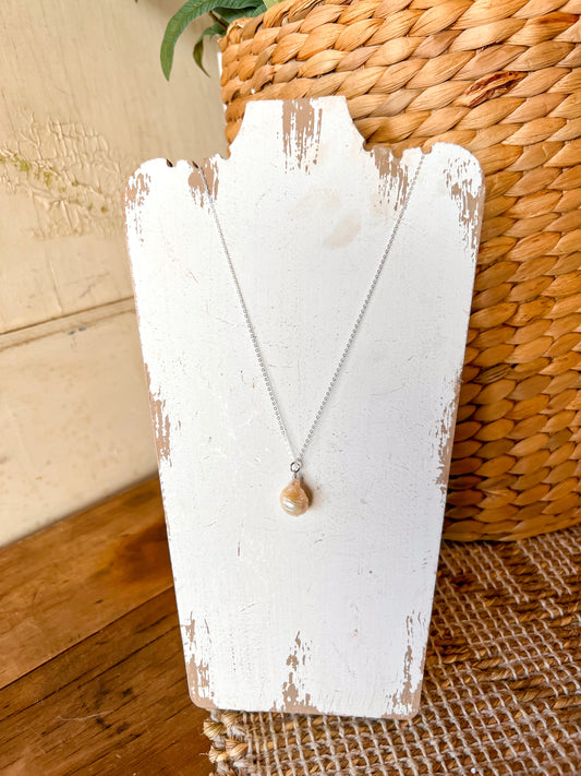 Baroque Teardrop Pearl Pendant Sterling Silver Necklace Perfect for Layering