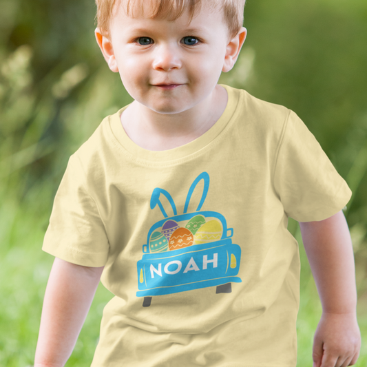 Customized Easter Truck Toddler tshirt