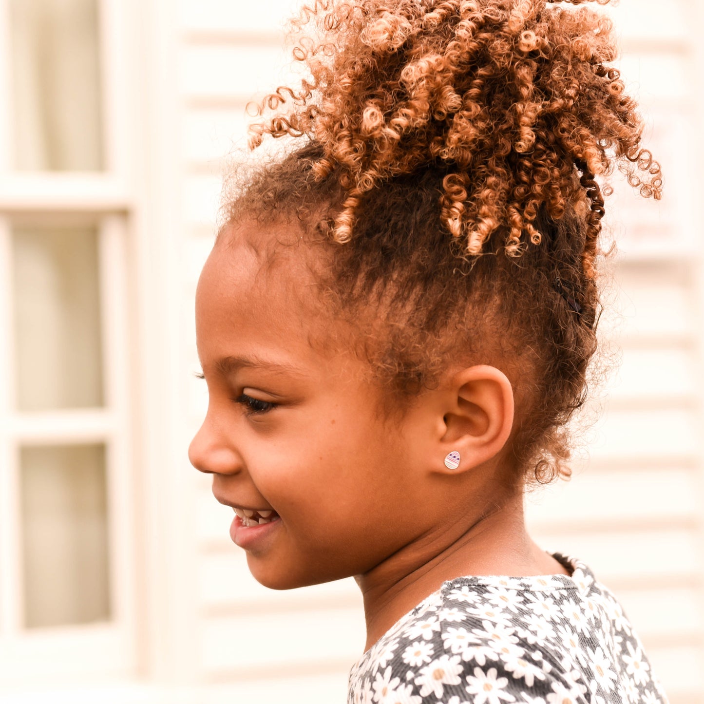 Purple and Pink Easter Egg Sterling Earrings