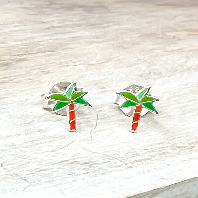 Palm Tree Sterling Earrings