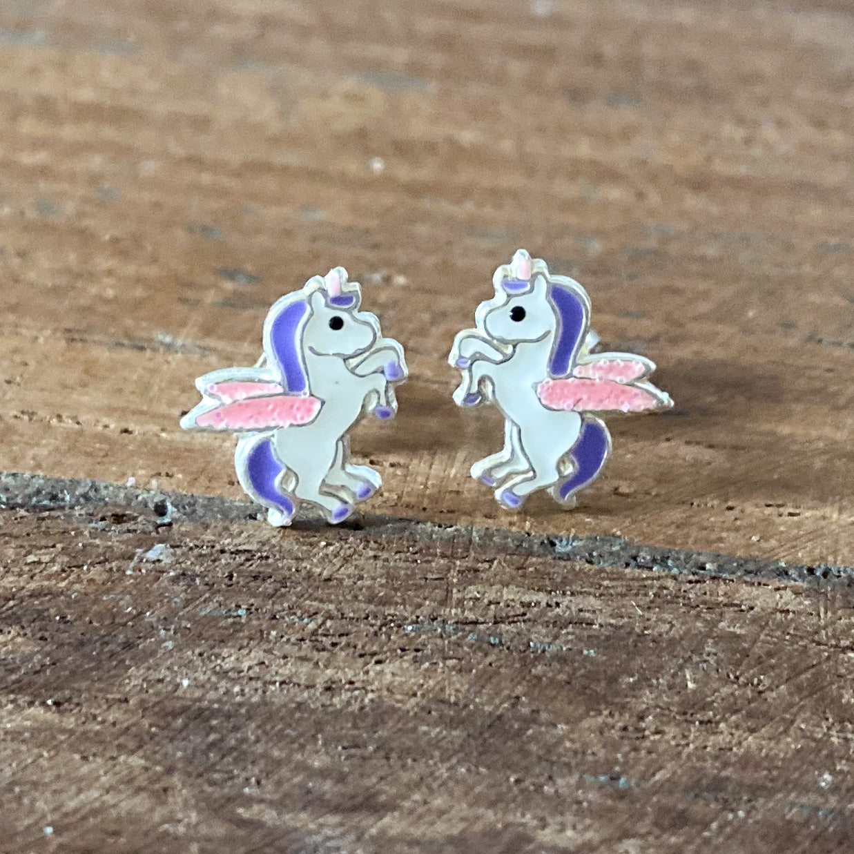 Standing Purple Unicorn Earrings