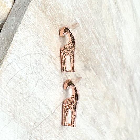 Rose Gold Colored Giraffe Studs