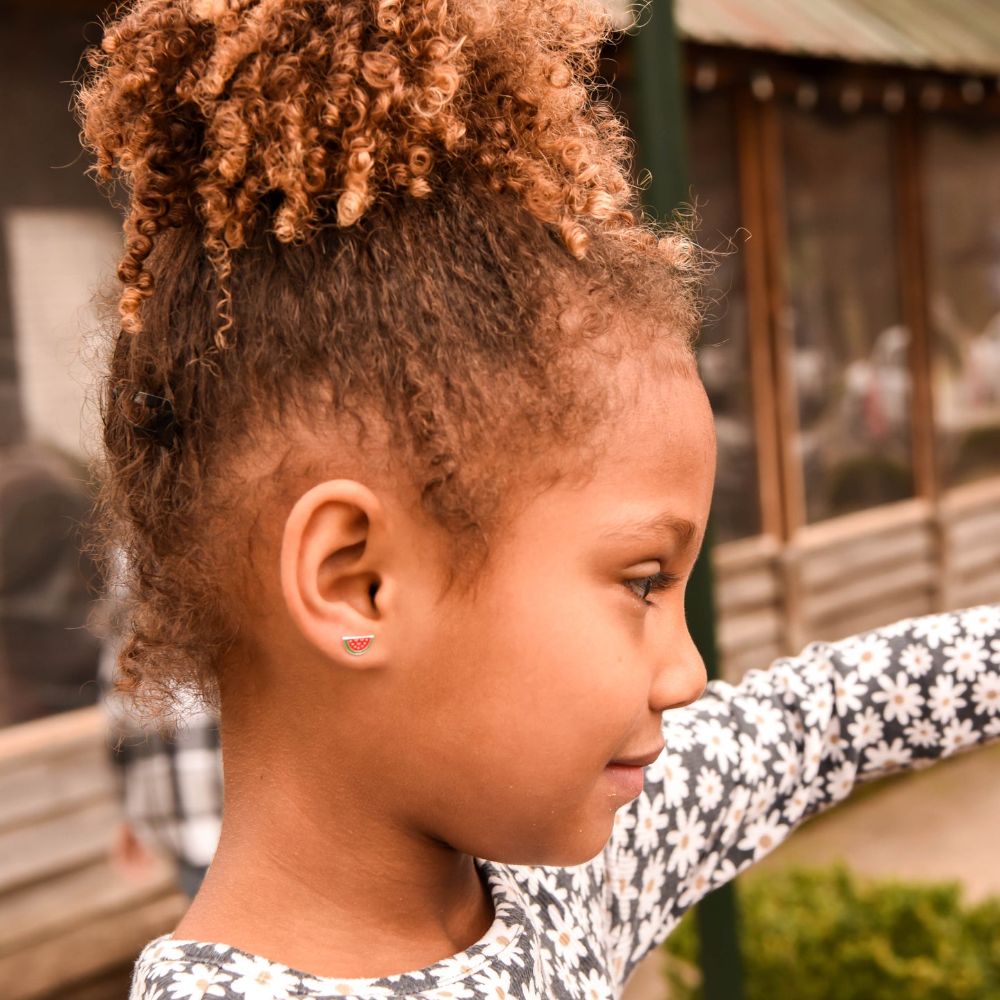 Daisy Earrings with Pink Center 925 Sterling Silver Hypoallergenic Earrings for Little Girls