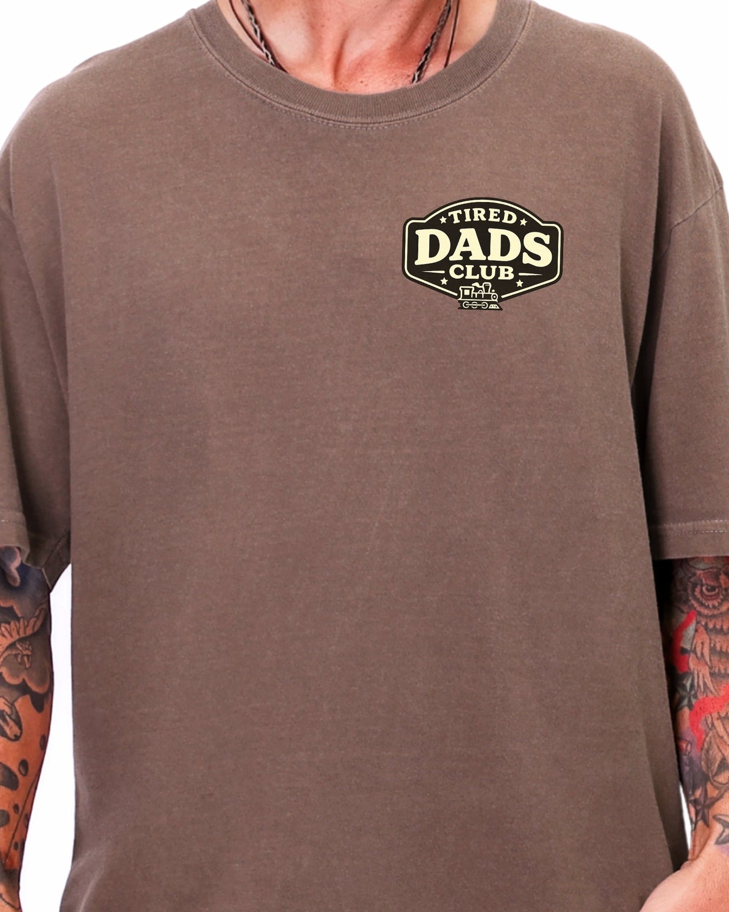 Tired Dads Club Train Shirt, Play Mat Tshirt for Dad, Interactive Tee, Fun Dad Gift, Train Engineer Shirt, Sensory Play Tee