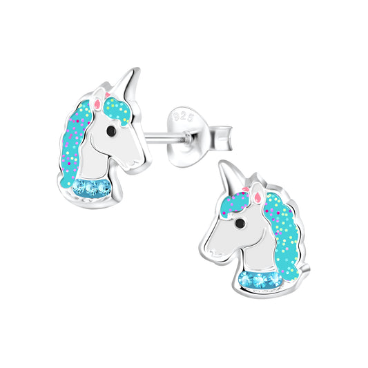 Unicorn Earrings 925 Sterling Silver Hypoallergenic Earrings for Little Girls