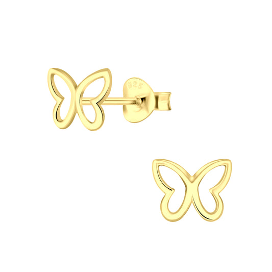 sterling silver gold butterfly earrings