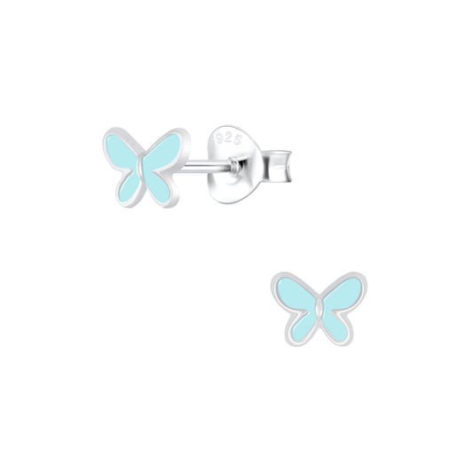 Teal Butterfly Sterling Earrings