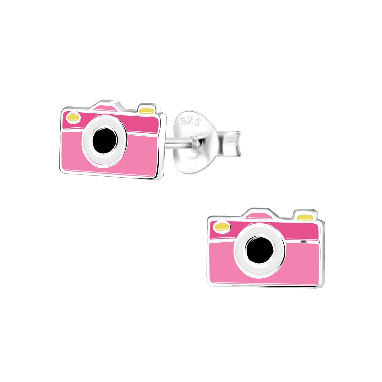 Pink Camera Earrings 925 Sterling Silver Hypoallergenic Earrings for Little Girls