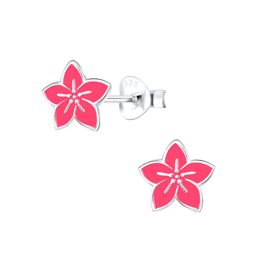 Pink Flower Earrings