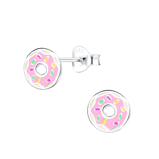 Light Pink Donut Sterling Silver Earrings