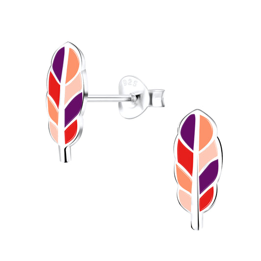 Feather Earrings  925 Sterling Silver Hypoallergenic Earrings for Little Girls