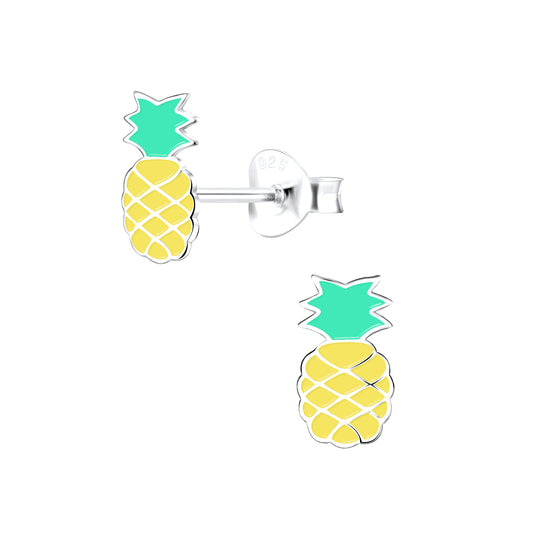 Yellow Pineapple Sterling Silver Earrings