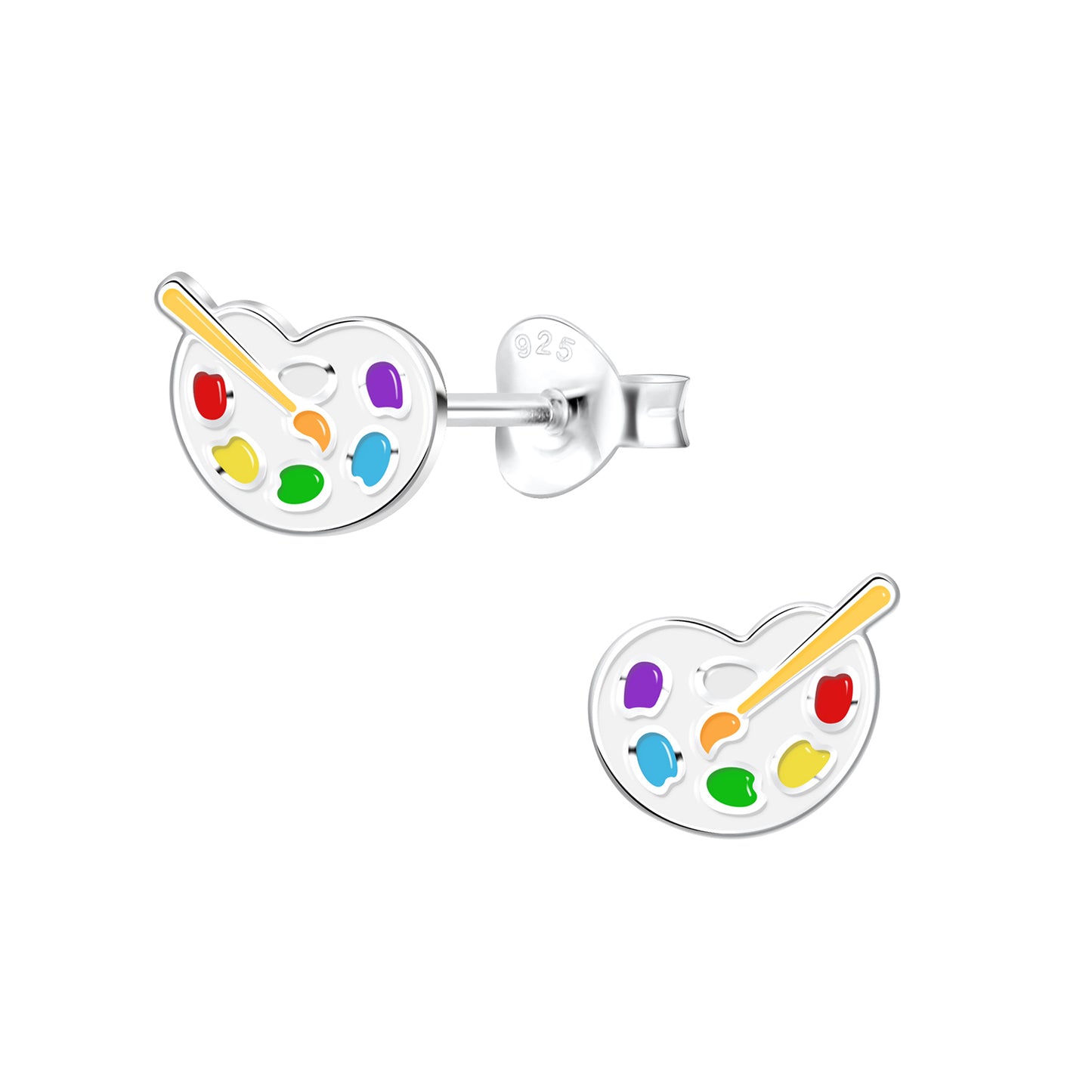 Paint Palette Sterling Silver Earrings