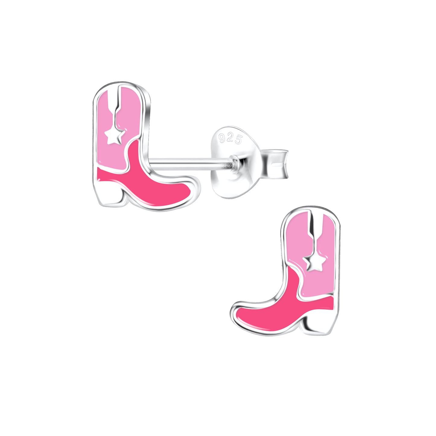 PInk Cowboy Boot Valentine Stud Earrings