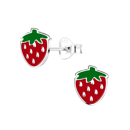 Strawberry Sterling Silver Earrings