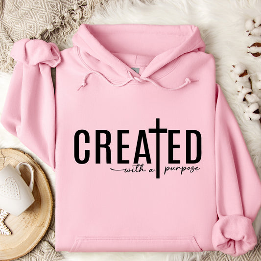Created with a Purpose Religious bible Verse Hoodie