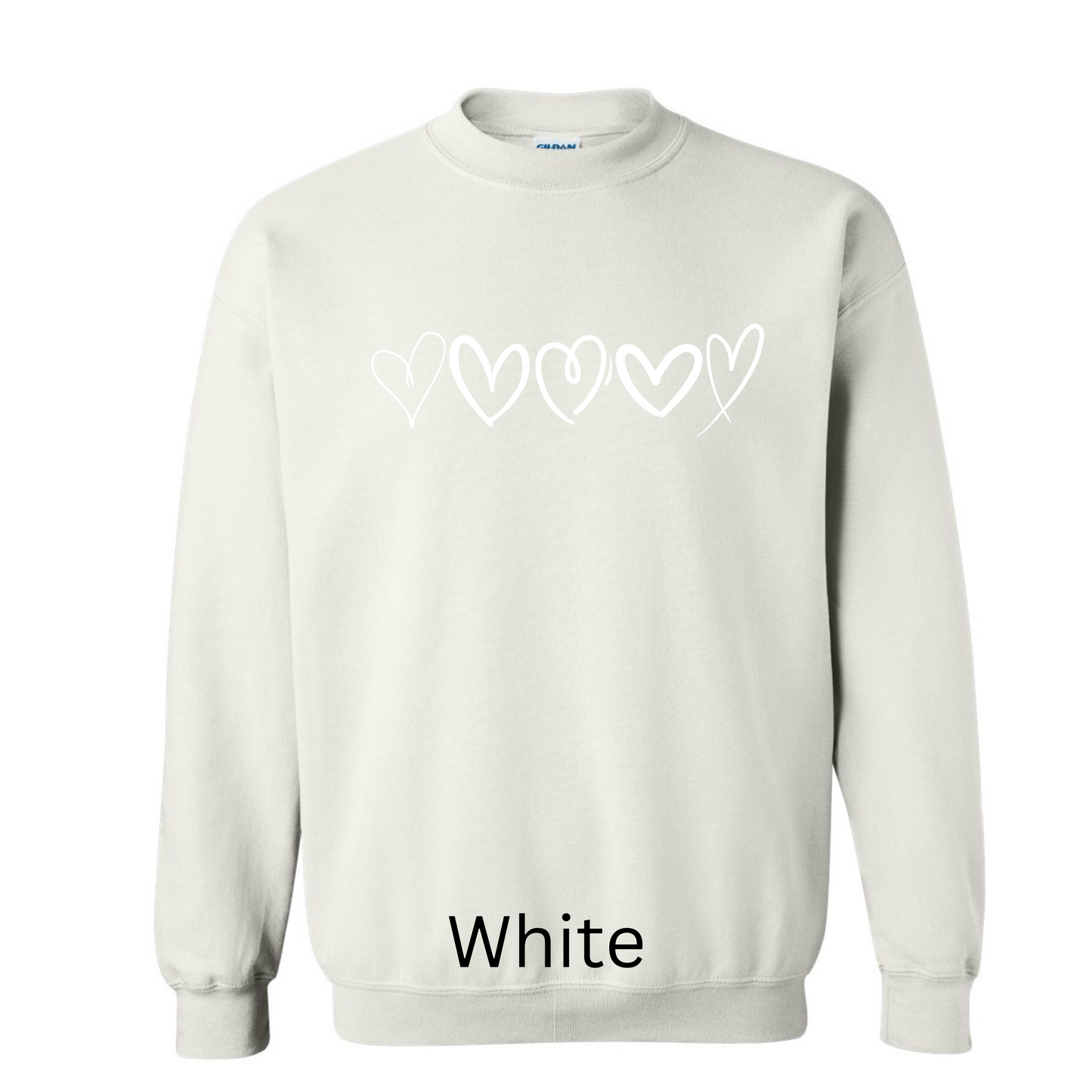 White Hearts Sweatshirt