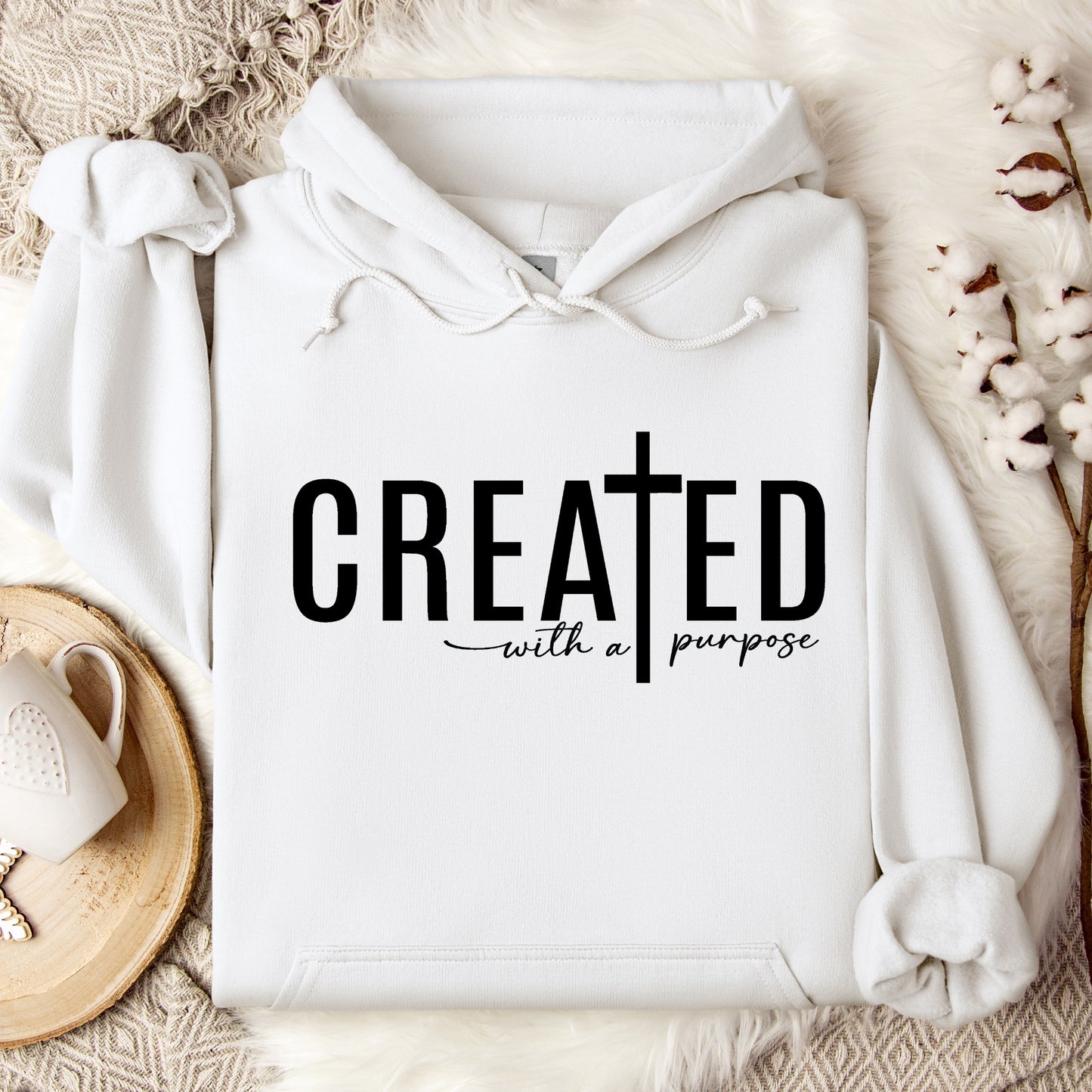Created with a Purpose Religious bible Verse Hoodie