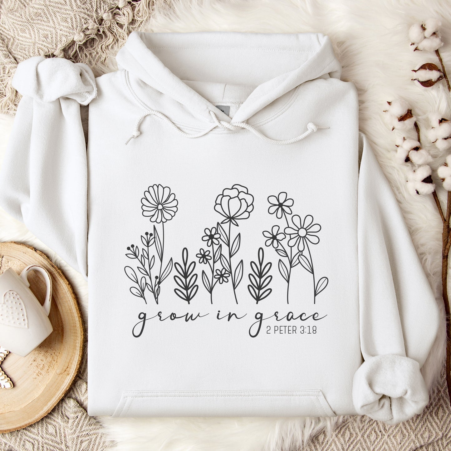 Grow in Grace Religious bible Verse Hoodie