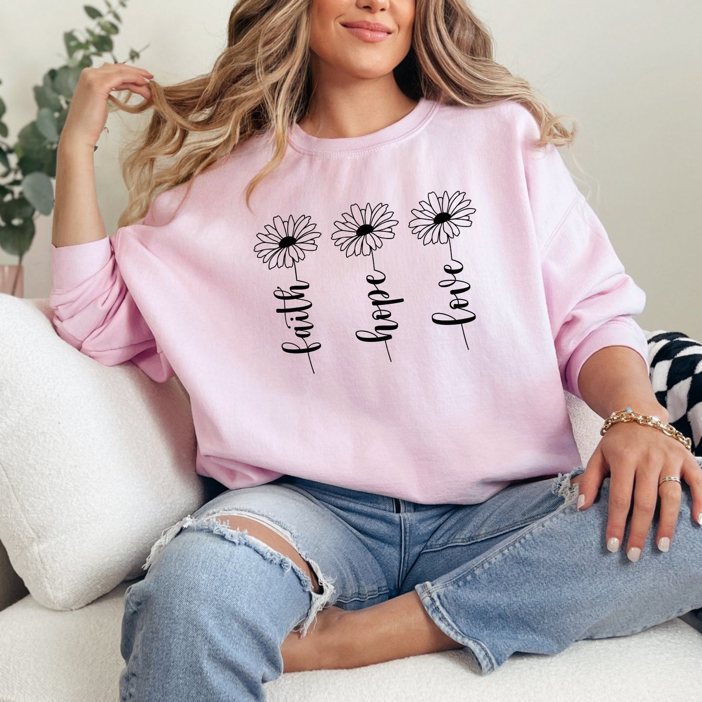 Faith Hope Love Bible Verse Sweatshirt