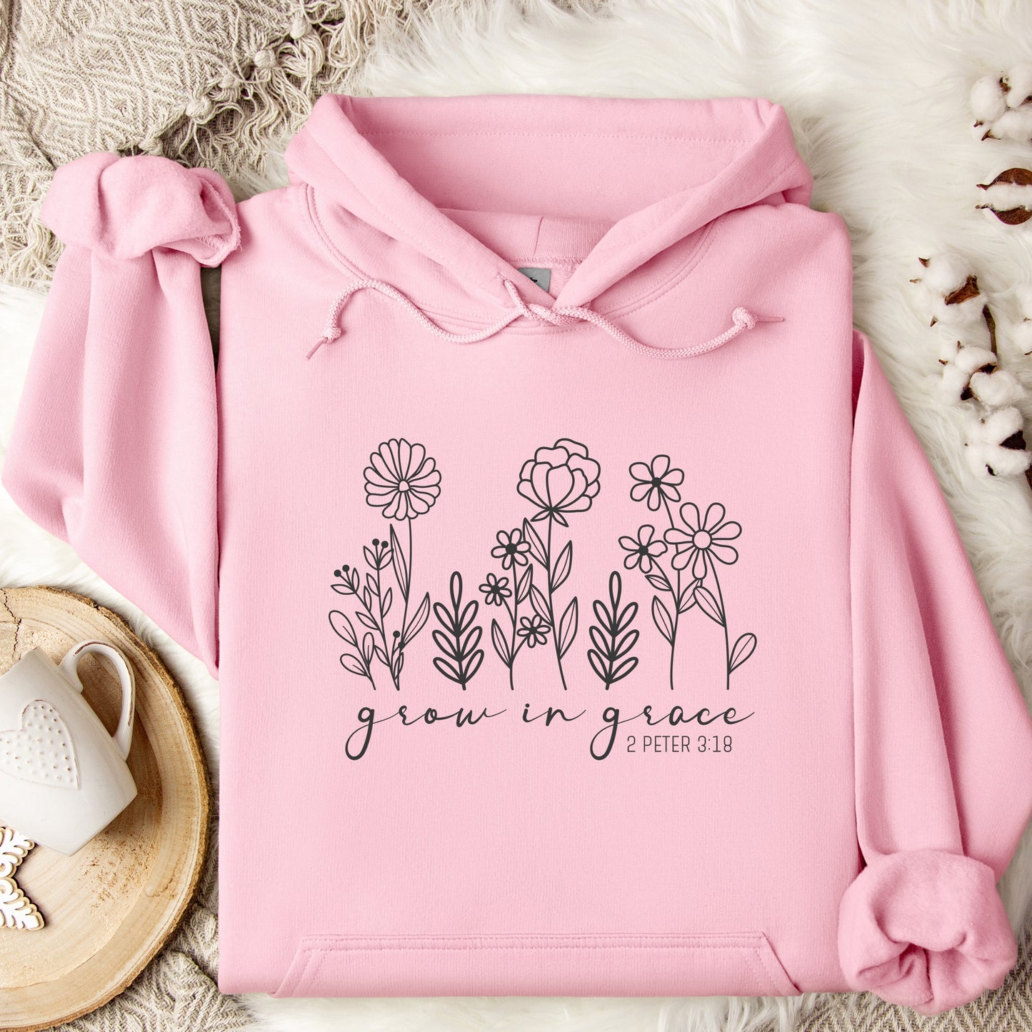 Grow in Grace Religious bible Verse Hoodie