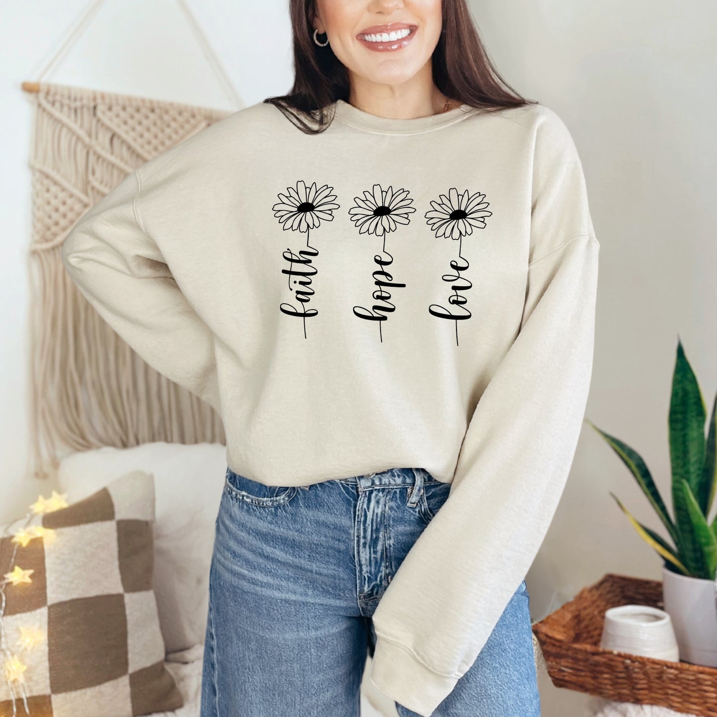 Faith Hope Love Bible Verse Sweatshirt